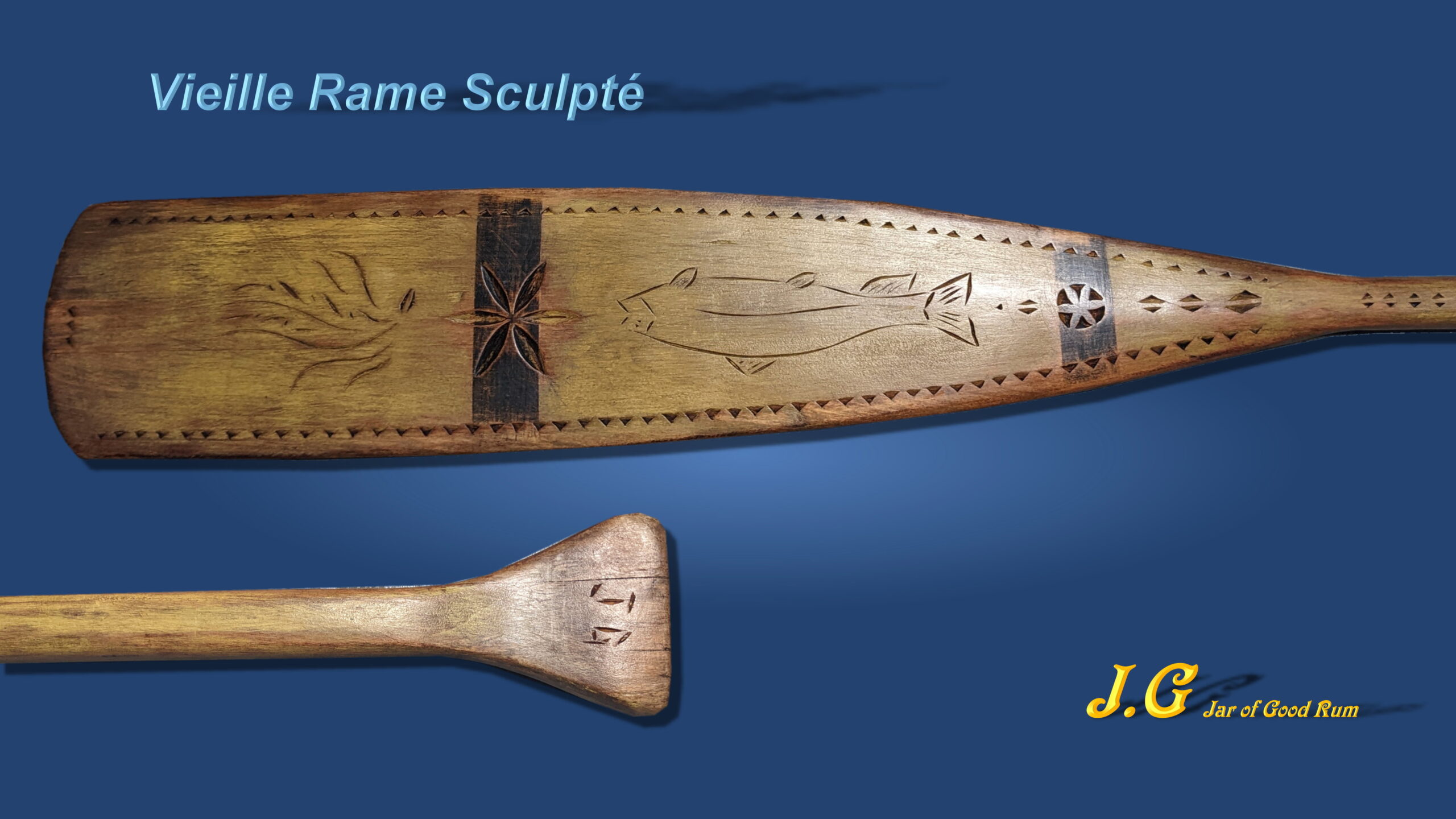 Vieille rame en bois, modèle 03